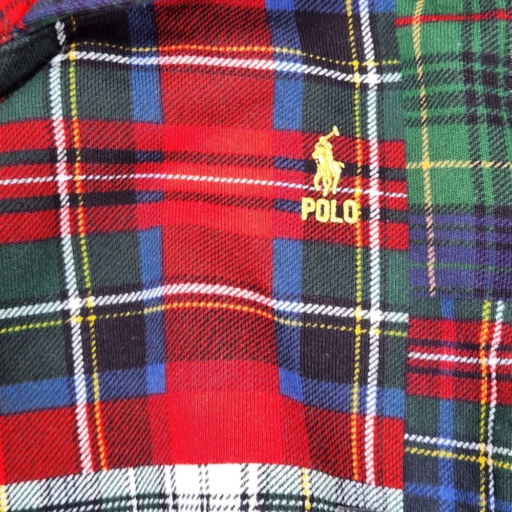 Polo Ralph Lauren Boys Patchwork‎ Plaid Tartan Pullover Hoodie Multicolor Size 6